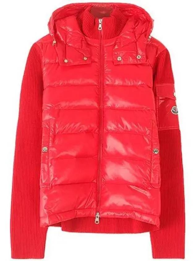 9416200 9699Z 455 Padding Mix Knit Zip Up Jacket Red Men s TJ 270367 - MONCLER - BALAAN 1