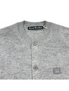 Face Patch Crop Cardigan Light Grey Melange - ACNE STUDIOS - BALAAN 4