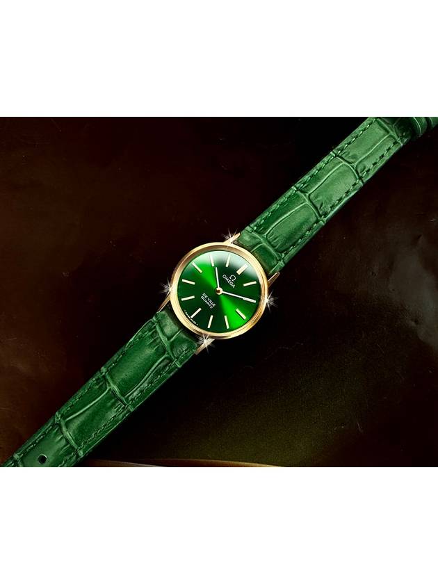 Deville Green Dial Women s Mini Quartz Leather Watch - OMEGA - BALAAN 2