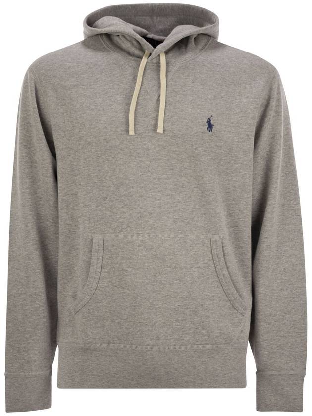 Embroidered Logo Pony Hoodie Grey - POLO RALPH LAUREN - BALAAN 2