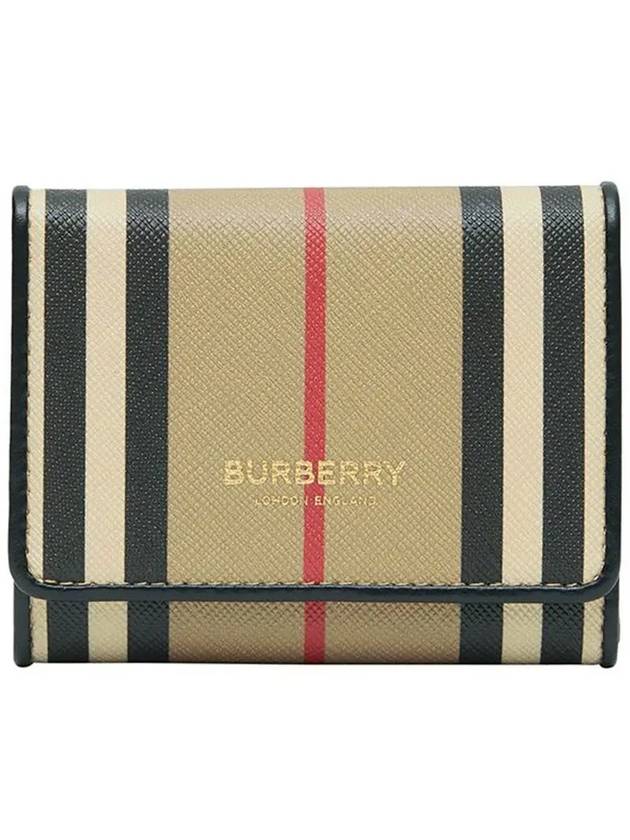 Icon Stripe E Canvas Card Wallet Beige - BURBERRY - BALAAN 2