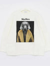 Embroidered Logo Crewneck Sweatshirt White - MAX MARA - BALAAN 4