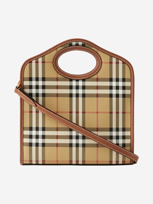 Check Mini Pocket Tote Bag Beige - BURBERRY - BALAAN 4