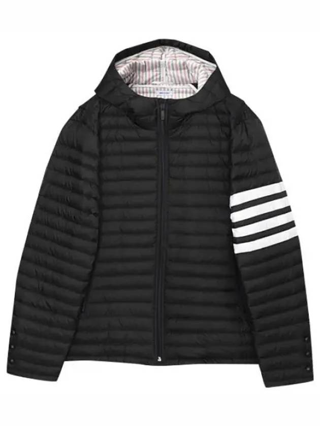 Diagonal striped quilted hood lightweight padded jumper - THOM BROWNE - BALAAN 1