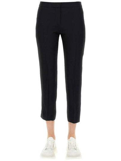 Women's Leaf Crepe Cigarette Straight Pants Black - ALEXANDER MCQUEEN - BALAAN 2