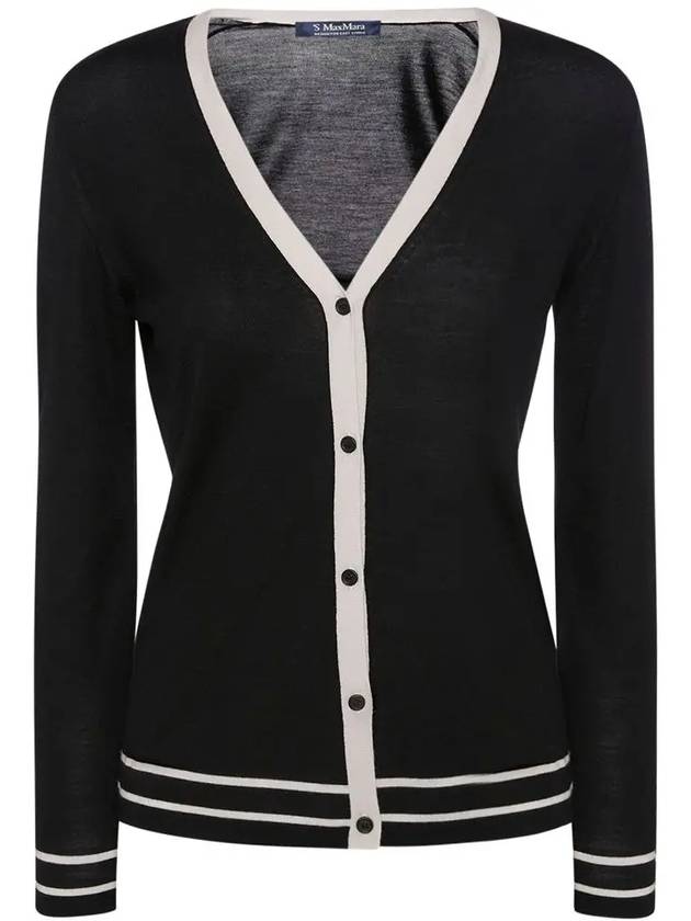 23FW SEMELE Vneck wool cardigan black 2393460139 012 - MAX MARA - BALAAN 1