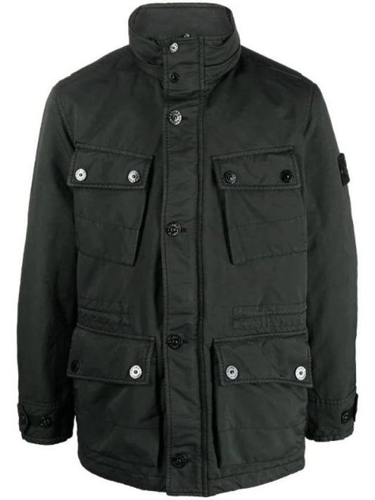 Men's Logo Patch Jacket Charcoal - STONE ISLAND - BALAAN.