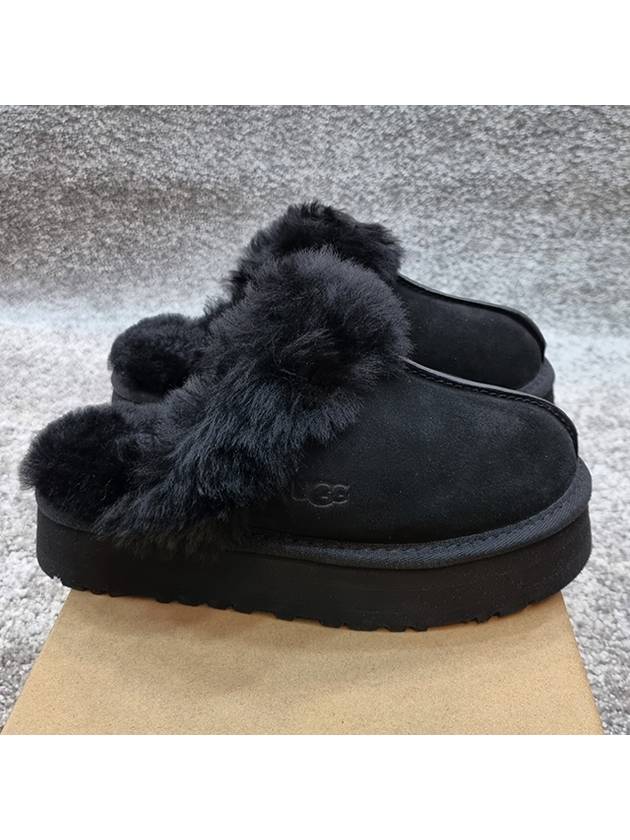 Women's Diskett Fleece Platform Slippers Black - UGG - BALAAN 3