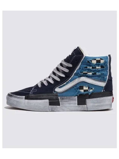 Skate High Reconstruct Stressed Check High Top Sneakers Navy - VANS - BALAAN 2