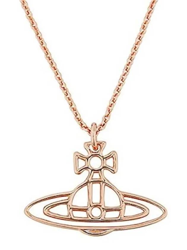 Thin Lines Flat ORB Necklace Pink Gold - VIVIENNE WESTWOOD - BALAAN 2