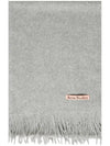 Logo Wool Fringe Scarf Grey - ACNE STUDIOS - BALAAN 3