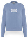 Couture Embroidered Cashmere Jersey Knit Top Blue - DIOR - BALAAN 2