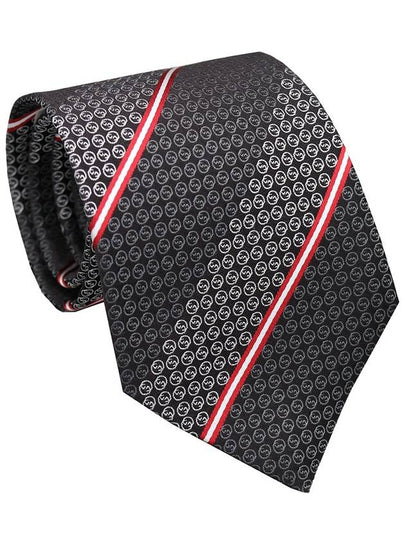 Interlocking G Stripe Silk Tie Black - GUCCI - BALAAN 2