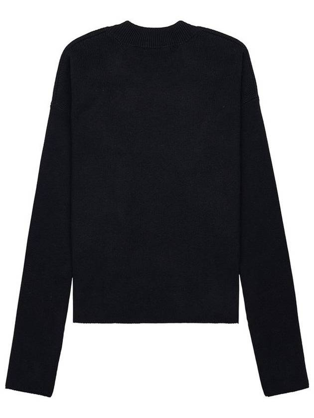 De Coeur Small Heart Logo Knit Top Black - AMI - BALAAN 3