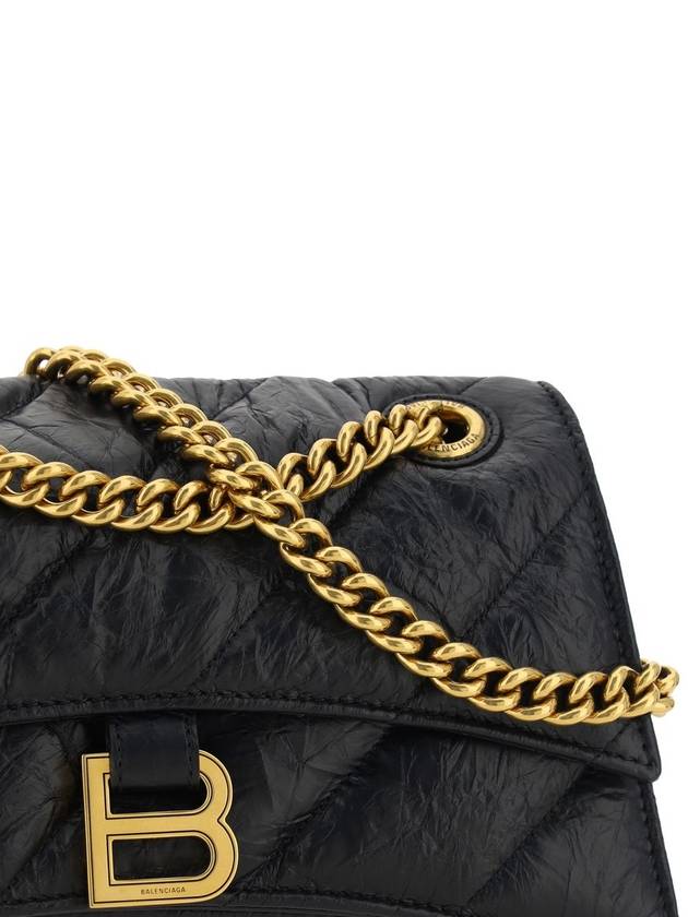 Women's Crush Logo Gold Chain Small Shoulder Bag Black - BALENCIAGA - BALAAN 5