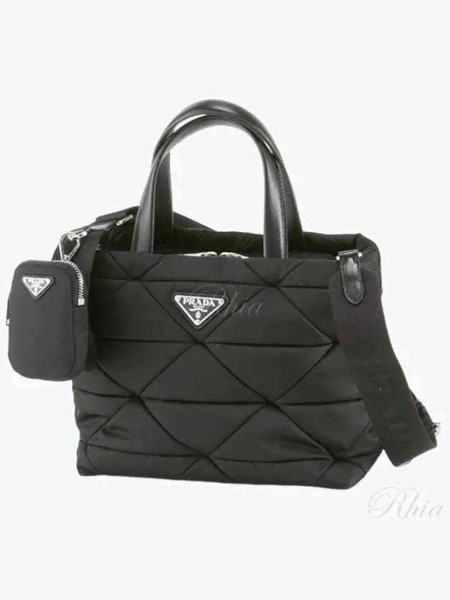 Triangle Logo Re-Nylon Padded Tote Bag Black - PRADA - BALAAN 2