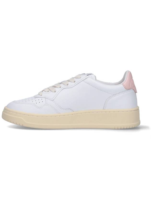 Medalist Pink Tab Leather Low Top Sneakers White - AUTRY - BALAAN 4