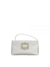 Night Lily Broche Vivier Buckle Satin Mini Shoulder Bag White - ROGER VIVIER - BALAAN 2