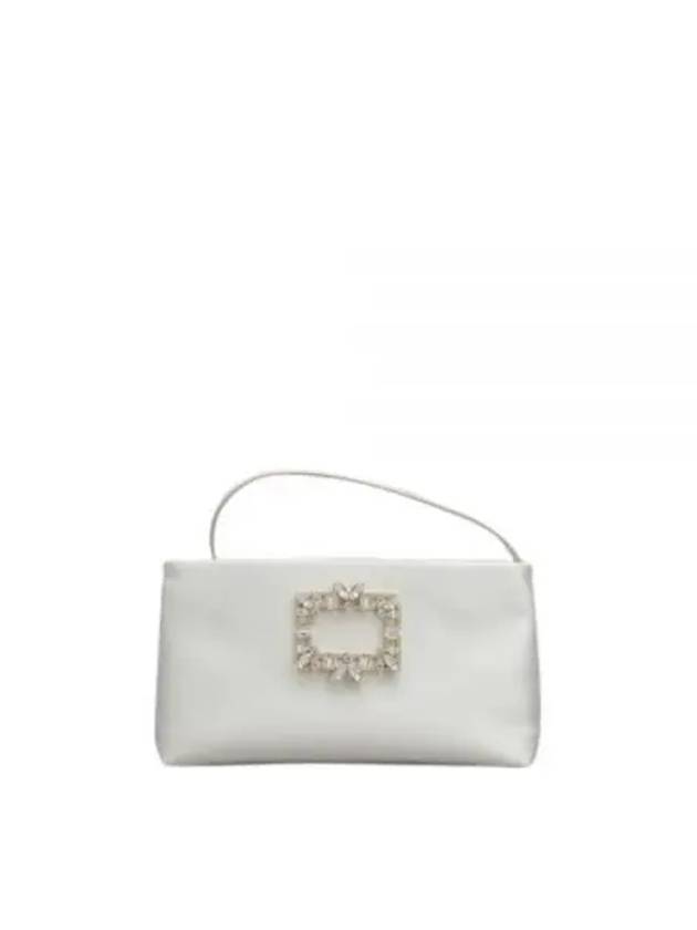 Night Lily Broche Vivier Buckle Satin Mini Shoulder Bag White - ROGER VIVIER - BALAAN 2