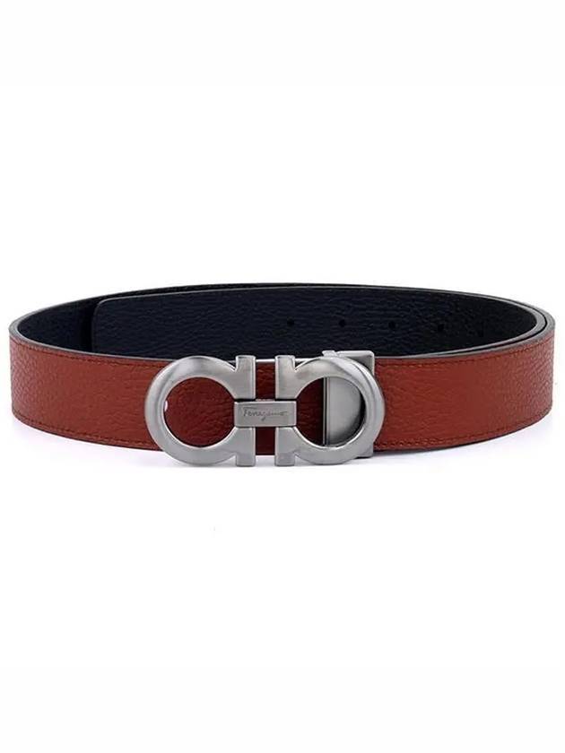 Gancini Reversible Adjustable Leather Belt Brown - SALVATORE FERRAGAMO - BALAAN 1