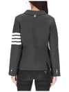 Women's Fine Merino Wool Link Jacket Dark Gray - THOM BROWNE - BALAAN.