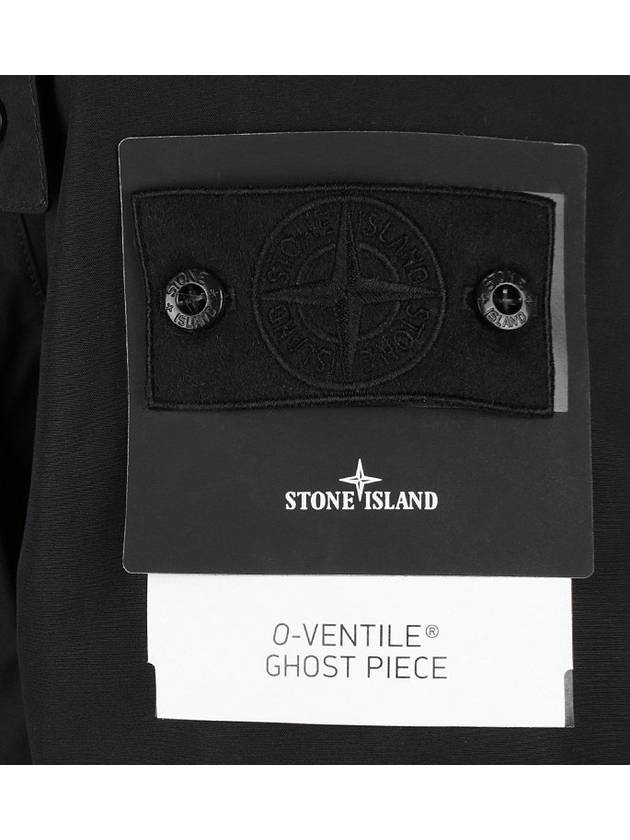 Men's Wappen Patch Ghost Piece Zip-Up Jacket Black - STONE ISLAND - BALAAN 9