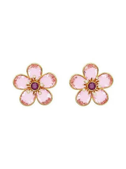 Women's Florere Stud Flower Earrings Pink - SWAROVSKI - BALAAN 2