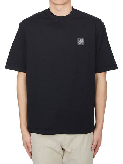 Combed Organic Cotton Jersey Short Sleeve T-Shirt Black - STONE ISLAND - BALAAN 2