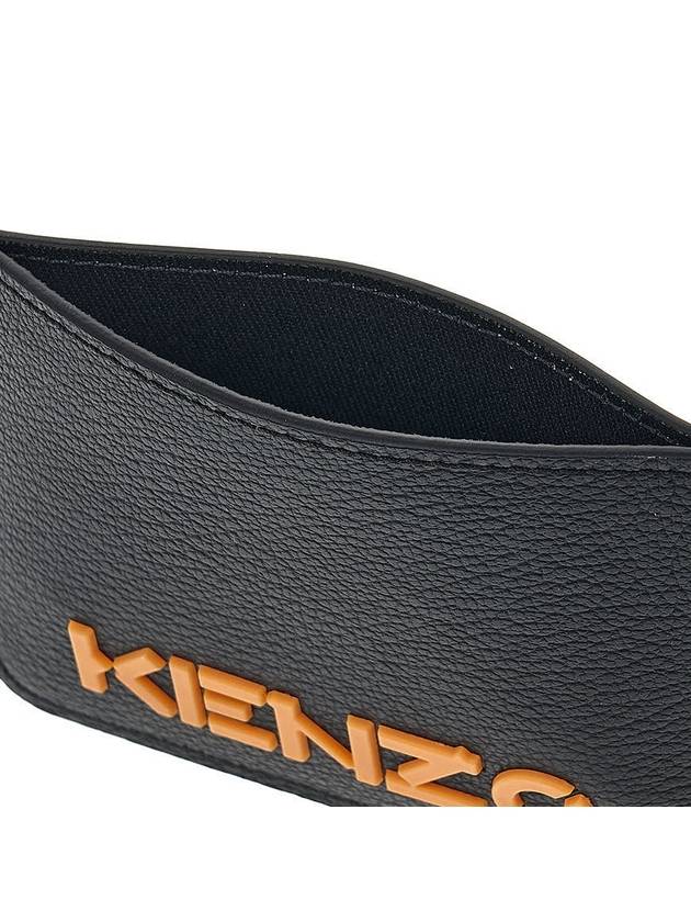 Logo Calf Leather Card Wallet Black - KENZO - BALAAN 10