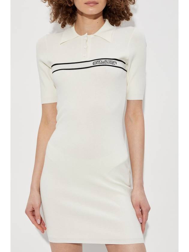 Off-White Dress With Embroidered Logo, Women's, Cream - OFF WHITE - BALAAN 3