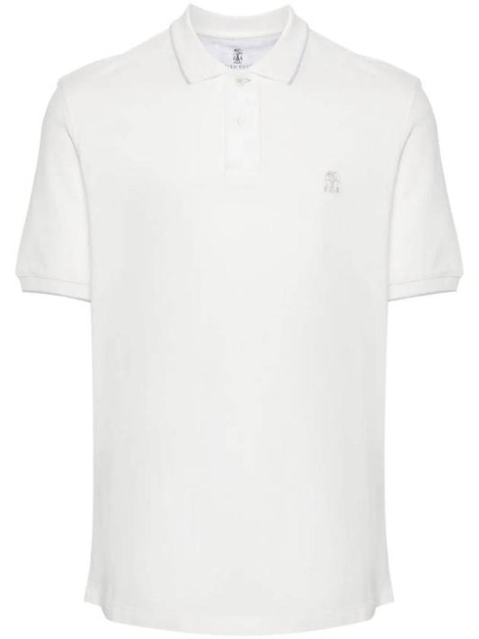 logo embroidered polo shirt ME8549779G - BRUNELLO CUCINELLI - BALAAN 1