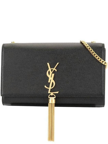 Kate Tassel Chain Cross Shoulder Bag Black - SAINT LAURENT - BALAAN 1