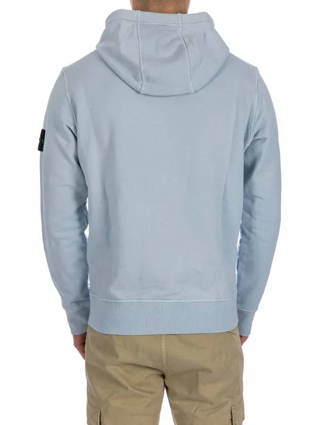 Logo Patch Cotton Fleece Hoodie Light Blue - STONE ISLAND - BALAAN 4