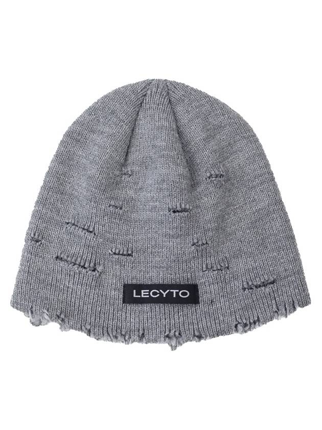 Destroyed Logo Beanie GRAY - LECYTO - BALAAN 1