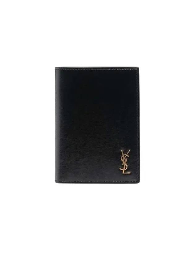 Monogram Gold Hardware Bifold Wallet Black - SAINT LAURENT - BALAAN 4