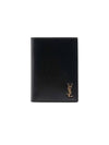 Monogram Gold Hardware Bifold Wallet Black - SAINT LAURENT - BALAAN 2