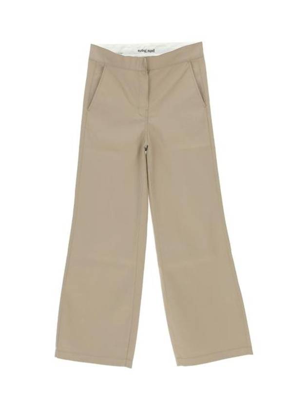 Straight Pants PWCA105S23 FAB001 6101 BEIGE WHI - PALM ANGELS - BALAAN 1