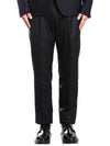 Low Rise Side Tab Wool Slacks Navy - THOM BROWNE - BALAAN 2