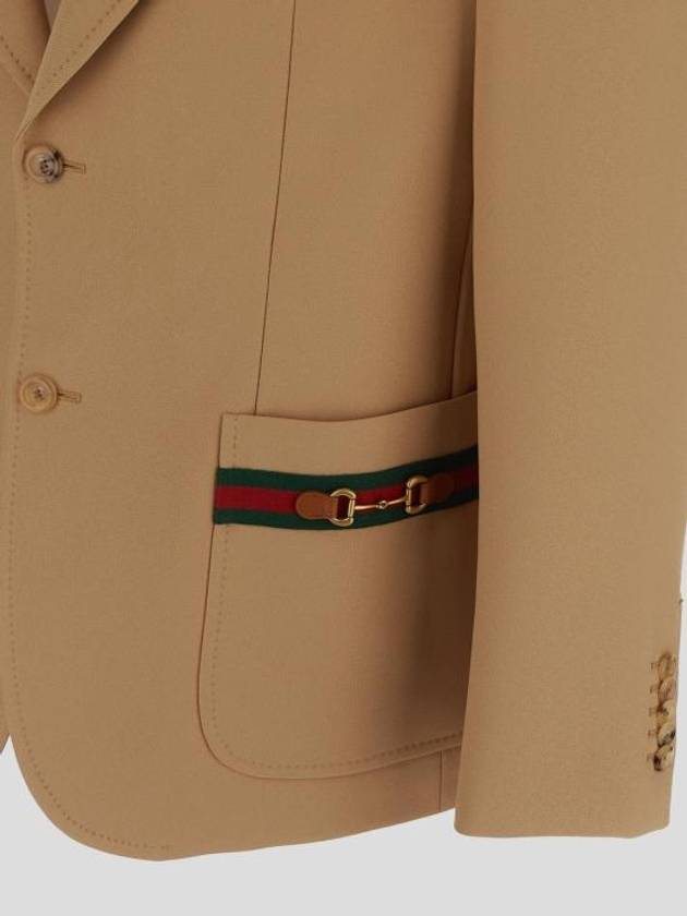 Fluid Drill Formal Web Suit Jacket Beige - GUCCI - BALAAN 4