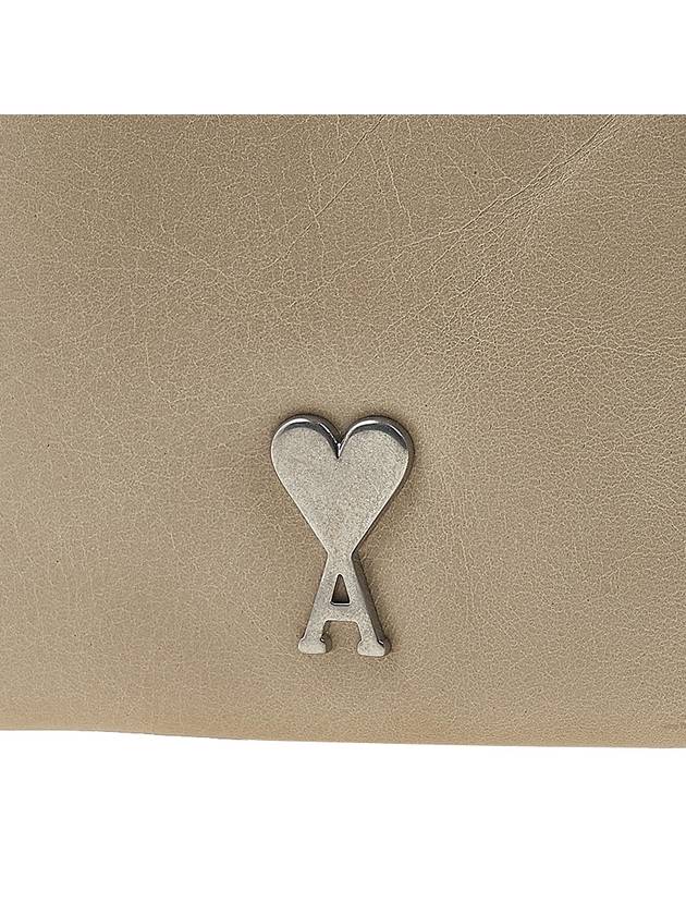 Heart Logo Half Wallet Beige - AMI - BALAAN 7