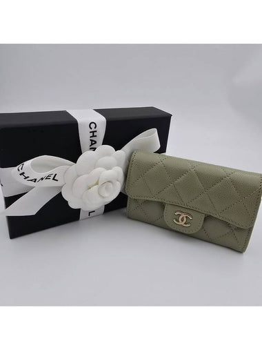 25C Classic Snap Clutch Card Wallet Khaki Green AP0214 - CHANEL - BALAAN 1