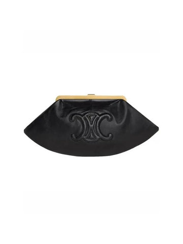 Triomphe Lambskin Pouch Bag Black - CELINE - BALAAN 1