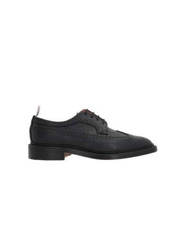 Men's Three Stripes Tab Pebble Grain Long Wing Sole Brogue Black - THOM BROWNE - BALAAN 2