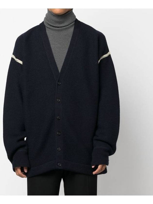 Elbow Patch Wool Cardigan Navy - MAISON MARGIELA - BALAAN 2