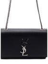 Kate Small Chain Bag In Grain de Poudre Leather Black - SAINT LAURENT - BALAAN.