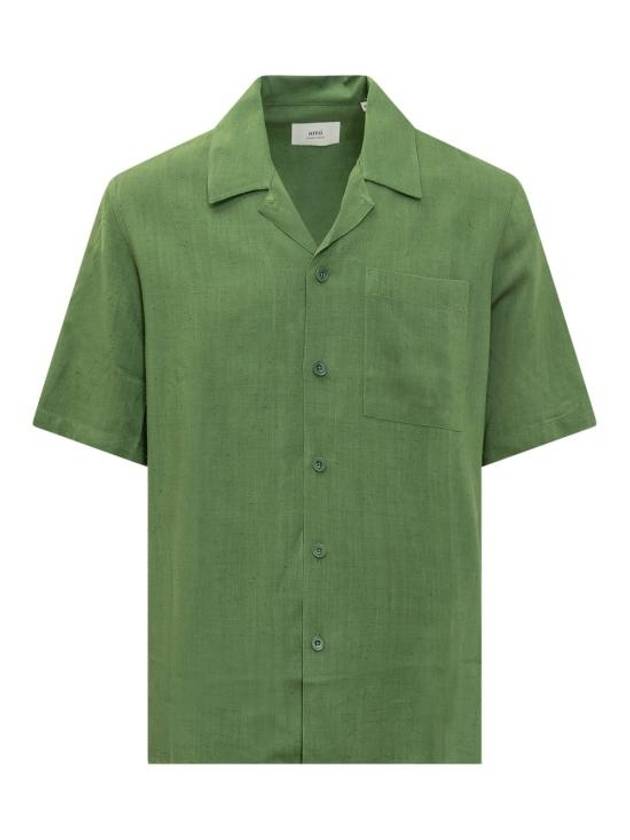 Camp Collar Short Sleeve Shirt Green - AMI - BALAAN 2