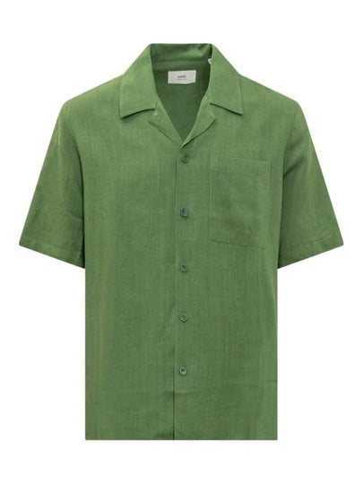 Camp Collar Short Sleeve Shirt Green - AMI - BALAAN 2