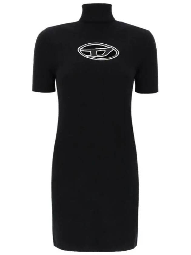 Women's M Agarette Logo Cut Out High Neck Short Dress Black - DIESEL - BALAAN 2