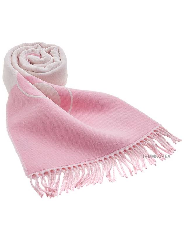 Interlocking G Wool Cashmere Scarf Rose Pink Ivory 7154973GB025878 - GUCCI - BALAAN 11