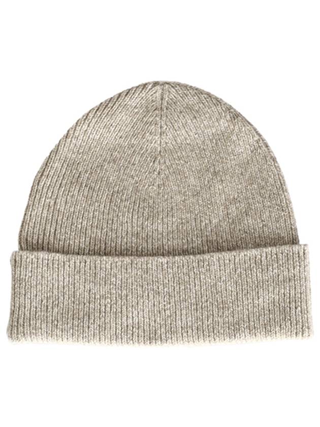 De Coeur Ribbed Knit Beanie Beige - AMI - BALAAN 3